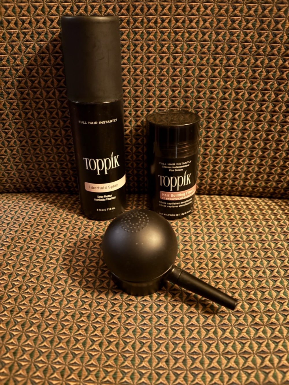 Toppik Black FiberHold Spray & Hair Building Fibers Kit